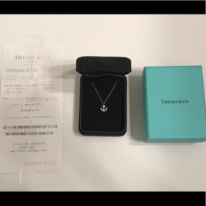 Tiffany & Co white gold Diamond anchor necklace